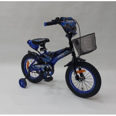 Детский двухколесный велосипед 14 дюймов с передней корзинкой для мальчика Racer-boy