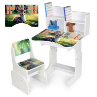 Детская регулируемая парта со стульчиком растишка Bambi N 2071-3-1 Олень таблица умножения