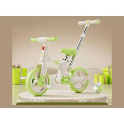 Детский складной двухколесный велосипед-трансформер-беговел 2в1 с родительской ручкой Maraton 616