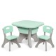 Дитячий пластиковий столик із двома стільцями Bambi NEW TABLE-5 сіро-м'ятний
