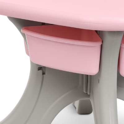 Дитячий пластиковий столик із двома стільцями для дівчинки Bambi NEW TABLE-8 сіро-рожевий