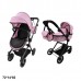 Кукольная коляска-трансформер для кукол 2в1 с сумкой Carrello Alfa (9707 PINK)