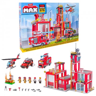 Конструктор для мальчика "Пожарники. Пожарный штаб" 976 деталей Zuru MAX CITY (83165)