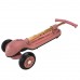 Детский трехколесный самокат с родительской ручкой и козырьком (складной, с подстаканником) розовый для девочки (SC822)