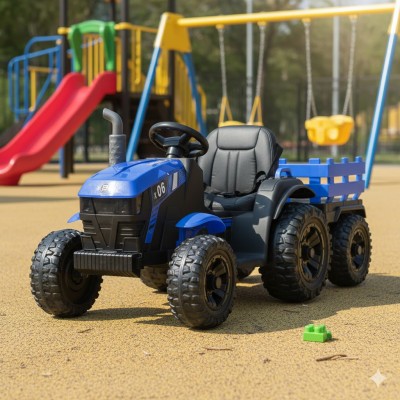 Электромобиль одноместный детский трактор с прицепом (M 6295EBLR-4)