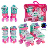 Детские раздвижные ролики КВАДЫ (колеса попарно) размер S (30-33) для девочки Extreme Motion (RL25436)