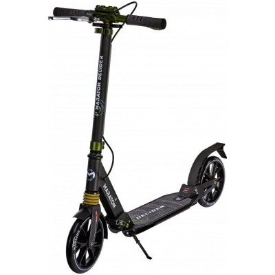 Двухколесный алюминиевый самокат с ручным тормозом и амортизаторами  Maraton (Decider)