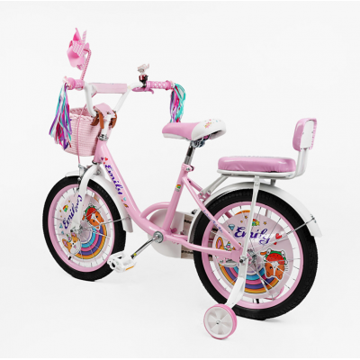 Велосипед дитячий двоколісний 18 дюймів для дівчинки з кошиком Corso Emily (ML-19256) Велосипед дитячий двоколісний 18 дюймів для дівчинки з кошиком Corso Emily (ML-19256)