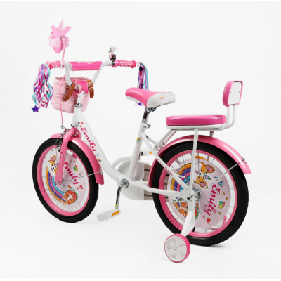 Велосипед дитячий двоколісний 18 дюймів для дівчинки з кошиком Corso Emily (ML-30174) Велосипед дитячий двоколісний 18 дюймів для дівчинки з кошиком Corso Emily (ML-30174)
