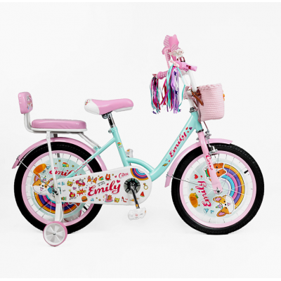 Велосипед дитячий двоколісний 18 дюймів для дівчинки з кошиком Corso Emily (ML-40215) Велосипед дитячий двоколісний 18 дюймів для дівчинки з кошиком Corso Emily (ML-40215)