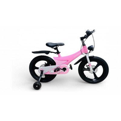 Велосипед дитячий 18 дюймів для дівчинки з додатковими коліщатками та фарою Maraton Cruzzier Super Bird Pink
