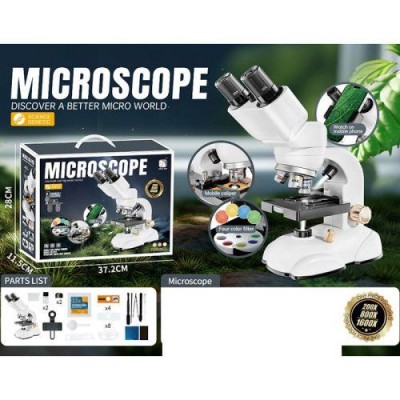 Мікроскоп дитячий 23 см з інструментами (збільшення 400X/800Х/1600Х) (SD888)