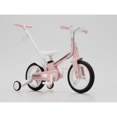 Дитячий велосипед трансформер 12 дюймів 6в1 (біговел з батьківською ручкою, складаний) для дівчинки (Strider)