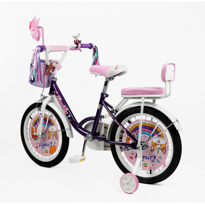 Велосипед дитячий двоколісний 18 дюймів для дівчинки з кошиком Corso Emily (ML-14035) Велосипед дитячий двоколісний 18 дюймів для дівчинки з кошиком Corso Emily (ML-14035)