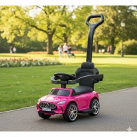 Дитяча каталка-толокар машинка Мерседес з батьківською ручкою (музика, світло) (M 6255EL-8)