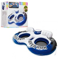 Надувний шезлонг крісло коло для плавання 243-157 см для пляжу та басейну Intex (58837)