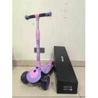 Дитячий триколісний самокат із підсвіткою коліс для дівчинки (складне кермо) Maraton (Golf G)