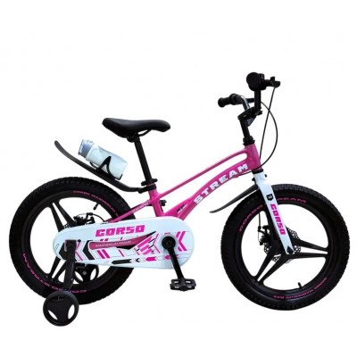 Велосипед дитячий магнієвий 18 дюймів литі диски для дівчинки Corso "Stream" (SM-18746)