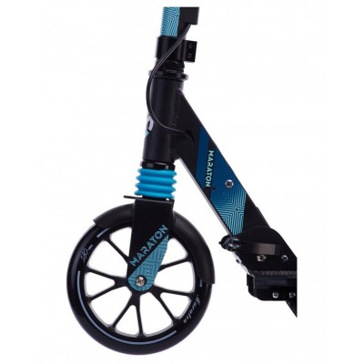 Двухколесный алюминиевый детский самокат с амортизатором и ручным тормозом для мальчика и девочки Maraton (Delta)