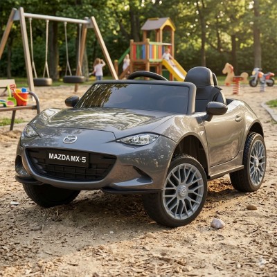 Дитячий електромобіль з м'яким сидінням одномісний сірий фарбований M 5846EBLRS-11 (MAZDA стиль)
