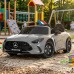 Электромобиль детский двухместный машина легковой автомобиль Мерседес с мягким сидением серый (M 6313EBLR-11(24V))