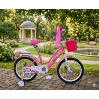 Велосипед дитячий 20 дюймів для дівчинки з кошиком рожевий Corso Nice (NC-20476)
