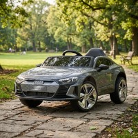 Електромобіль дитячий одномісний автомобіль Ауді з м'яким сидінням фарбований сірий (M 6268EBLRS-11)
