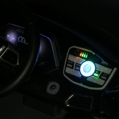 Електромобіль дитячий одномісний автомобіль Ауді з м'яким сидінням фарбований сірий (M 6268EBLRS-11)
