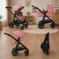 Лялькова коляска-трансформер для ляльок 2в1 рожева Carrello ULTRA (9696 POWDER PINK) Лялькова коляска-трансформер для ляльок 2в1 рожева Carrello ULTRA (9696 POWDER PINK)
