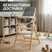 Детский деревянный стульчик для кормления 4в1 (стульчик-шезлонг, стул Монтессори) серый Carrello Ergo (CRL-16701 Carbon Grey)