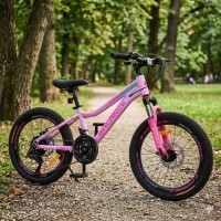 Велосипед дитячий спортивний алюмінієвий 20 дюймів рама 11" Shimano 21 швидкість рожевий Profi Balance (BL-2001)