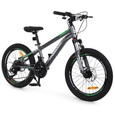 Велосипед дитячий спортивний алюмінієвий 20 дюймів рама 11" Shimano 21 швидкість темно-сірий Profi Freedom (FD-2002) Велосипед дитячий спортивний алюмінієвий 20 дюймів рама 11" Shimano 21 швидкість темно-сірий Profi Freedom (FD-2002)