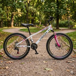 Велосипед детский спортивный алюминиевый 20 дюймов рама 11" Saiguan 21 скорость белый с розовым Profi Vision (VS-2001)