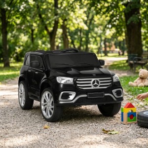 Електромобіль дитяча машина джип Mercedes з м'яким сидінням і пультом керування чорний фарбований (M 6365EBLRS-2)