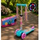 Самокат детский трехколесный для девочки бирюзовый Барби Barbie (LS2116)