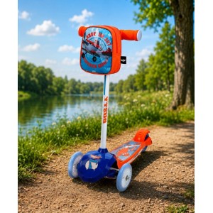 Самокат детский трехколесный "Disney Planes. Самолетики" для мальчика с рюкзаком красно-синий (SD0111)