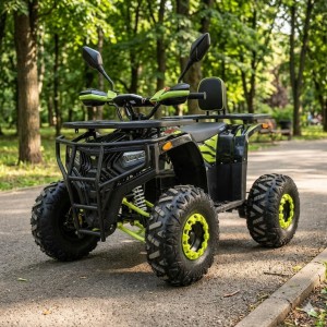 Електро квадроцикл підлітковий (електронаврадроцикл 1500W, 3 швидкості, до 82 кг, LED) чорно-зелений (ATV007-2-5)