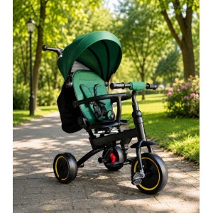 Велосипед-коляска триколісний з ручкою (колясковий велосипед) зелений Tricycle (6171)