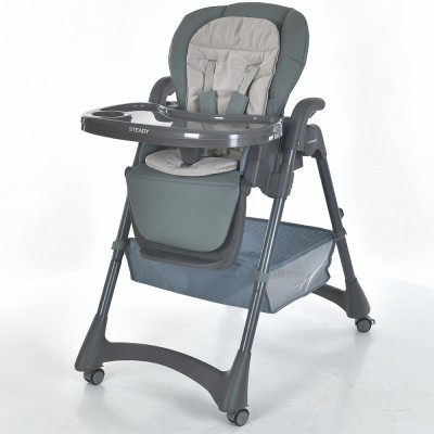 Дитячий класичний стільчик для годування сірий El Camino ME 1177 STEADY Total Gray Дитячий класичний стільчик для годування сірий El Camino ME 1177 STEADY Total Gray
