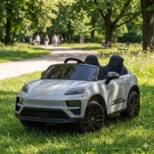 Електромобіль дитячий одномісний машина автомобіль Порше з м'яким сидінням сірий (M 6314EBLR-11)