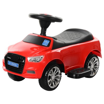 Детская машинка Ауди каталка толокар 2в1 с родительской ручкой красная Bambi M 3503A-3 Детская машинка Ауди каталка толокар 2в1 с родительской ручкой красная Bambi M 3503A-3
