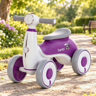 Каталка толокар дитяча музична з підсвіткою фіолетова Bambi (M 6525E-9)
