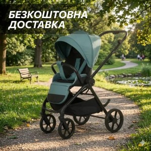 Прогулянкова дитяча коляска з регульованою ручкою зелена El Camino CHLOE (ME 1191 Emerald Green)