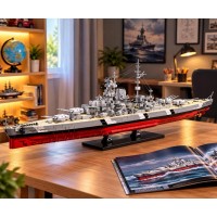 Конструктор для хлопчиків "Військовий бойовий корабель лінкор Bismarck battleship" масштаб 1:300, 2686 деталей (98005)