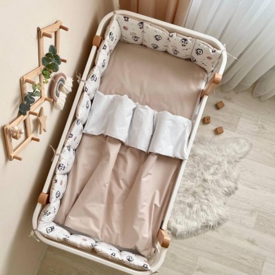 Комплект для новорожденного с защитой и ковдрой MSonya Baby Dream Пингвин Поплин